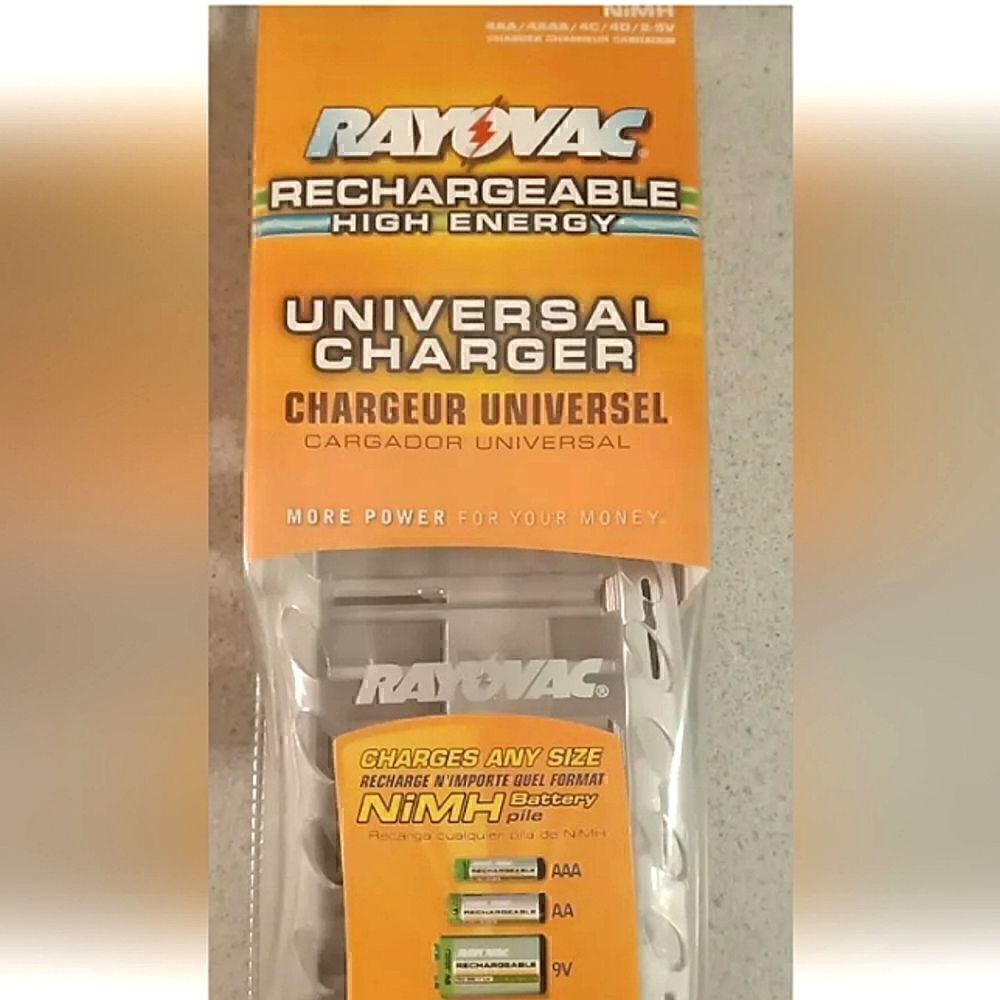 Rayovac rechargeable high energy universal battery charger